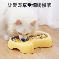 Slow Feeder Stainless Steel Double Pet Bowl for Dogs and Cats