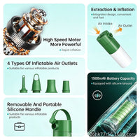 Mini Portable Electric Air Pump with RGB Camping Lantern and Vacuum Function