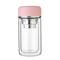Double-Layer Portable Glass Tea Infuser Bottle for Women, 200ml