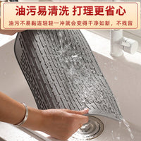 Square Silicone Drying Mat for Kitchen Countertops, Heat Resistant and Non-Slip Dish Drainer Pad