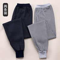 Men's Plus Size High Waist Cotton Thermal Underwear Pants for Middle-Aged & Elderly