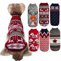 Christmas Reindeer Pet Sweater Knitted Snowflake Jacquard for Small Dogs & Cats