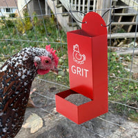 Hanging Metal Poultry Feeder for Chickens, Anti-Scatter & Splash-Proof, for Oyster Shells & Grit