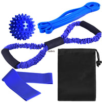 Resistance Band Set with Fabric Loop Bands, Figure-8 Exerciser, and Massage Ball for Yoga & Fitness