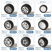 RC Model Car Rubber Wheels with Metal Axles for 4WD Vehicles