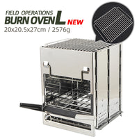 Portable Stainless Steel Folding BBQ Grill Outdoor Charcoal Wood Burning Stove Camping Heater Large