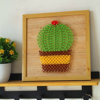 Cactus String Art DIY Kit with Yarn and Nails for Home Decor