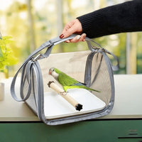 Portable Bird Carrier Cage for Parrots and Small Pets, Travel Backpack with Perch and Tray