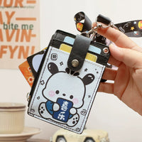 Cartoon Multi-functional ID Card Holder with Lanyard for Students