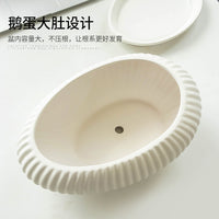 Ceramic Rectangular/Round Bonsai Pot Saucer Drip Tray in White/Black