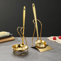 Stainless Steel Ladle Rest and Ceramic Bowl Set for Hot Pot and Soup
