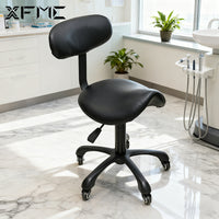 Ergonomic Saddle Stool with Backrest for Dental, Medical, Beauty, and Salon Professionals