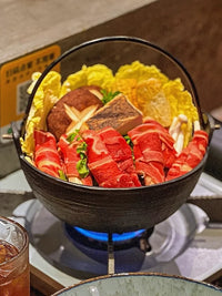 Japanese Cast Iron Sukiyaki Pot with Handle for Stewing and Soup, Outdoor Hanging Pot