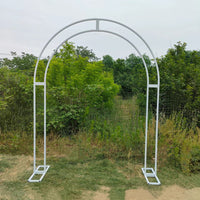 Wedding Arch Backdrop Stand Metal Double Pole Curved Floral Decor Frame for Ceremony Event