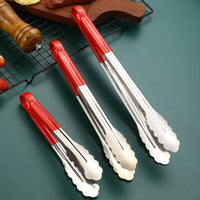 Stainless Steel Food Tongs with Heat-Resistant Handle for Buffet, Bread, BBQ, and Steak