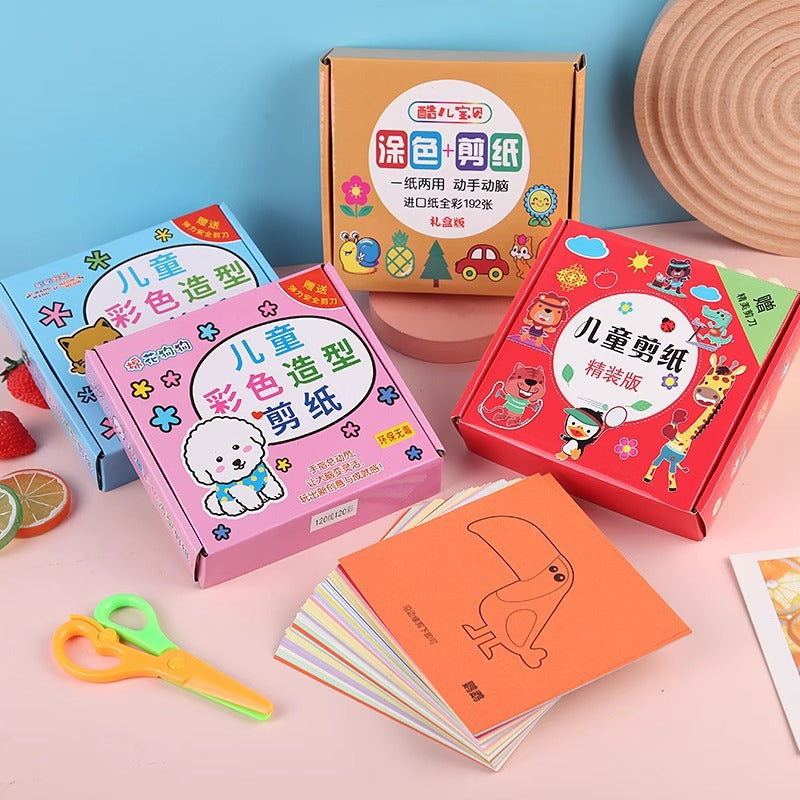 Kids' Educational Paper Cutting Craft Kit for Ages 3-6, Fun DIY Scissor Skills Gift Set