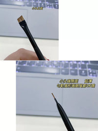 Guo Xiaoniu Portable Double-Ended Eyebrow and Eyeliner Brush for Wild Brows and Eye Makeup