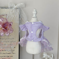Handmade Pet Princess Dress with Glitter Stars and Multi-layer Tulle Skirt