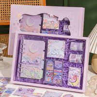 Vintage Oil Painting Journal Gift Set for Girls, Aesthetic Scrapbook Kit with Stickers and Washi Tape