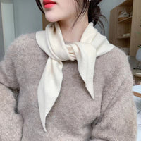 Korean Style Soft Wool Knit Triangle Scarf for Women, Multi-functional Warm Neck Warmer