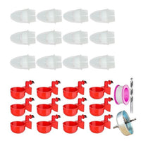 Gravity Poultry Feeder and Waterer Kit with Hole Saw and Sealant Tape for Chickens