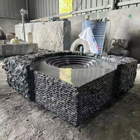Black Mountain Stone Water Basin for Garden Landscape and Outdoor Fish Ponds