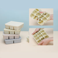 Baby Silicone Food Storage Container with Lid, Easy Release Ice Cube Tray for Purees and Snacks