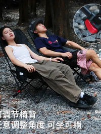 Moon Chair Outdoor Folding Camping Chair with 3-Position Adjustment, Portable High-Back for Picnic Beach Sketching