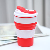 Collapsible Silicone Water Bottle, 400ml Portable High-Temperature Resistant Coffee Cup for Outdoor Sports