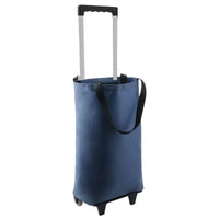 Foldable Shopping Cart with Wheels, Portable Waterproof Grocery Trolley for Supermarket and Outdoor Use