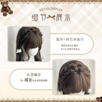 Half-Braided Flaxen Hazelnut Ash Brown Wig with Natural Look