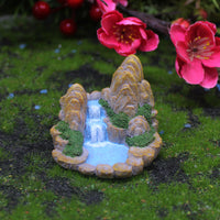 Miniature Mountain Rockery Aquarium Ornament with Flowing Water Effect for Micro Landscape Decor