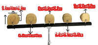 5-Tone Wooden Fish Percussion Set with Stand for Folk Music Performance