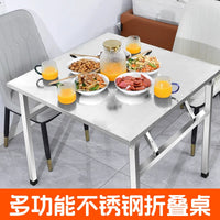 Portable Stainless Steel Folding Table for Camping, Picnics, BBQ, and Markets - Easy Setup