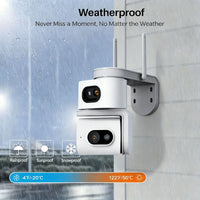 Dual-Lens Outdoor WiFi Security Camera with 360° Panoramic View