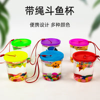 Portable Betta Fish Tank with Handle, Mini Transparent Plastic Aquarium for Small Pets