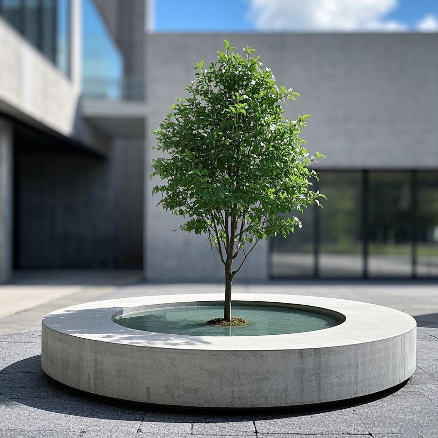 UHPC Concrete Planter Bench for Outdoor Seating and Tree Surrounds
