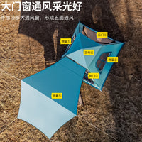 Large 3-6 Person Automatic Pop-Up Camping Tent with Sunshade Tarp, Waterproof for Outdoor Activities