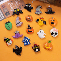 Halloween Resin Pumpkin Skull Ghost Charms DIY Pendant Set