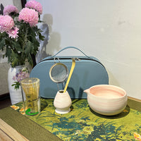 Japanese Ceramic Matcha Bowl Set with Whisk Holder and Bamboo Whisk