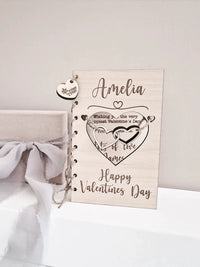 Personalized Carved Wooden Greeting Card for Valentine's Day, Birthday, Anniversary - Unique Gift for Couples