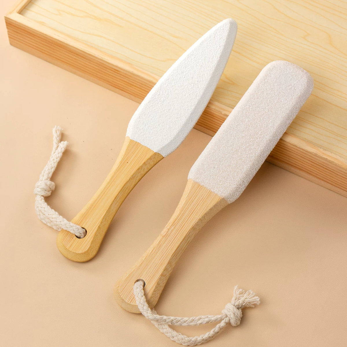 Wooden Handle Pumice Stone Foot File for Dead Skin and Callus Removal