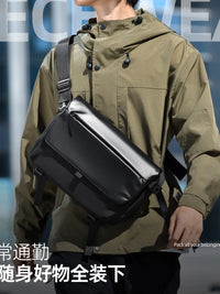Men's Multi-Compartment Water-Resistant Crossbody Bag Tactical Style Shoulder Messenger Bag