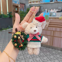 Gingerbread Man Sweater Bear Keychain Plush Doll Bag Charm Christmas Gift