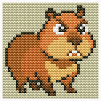 Cartoon Animal Angry Bala Cross Stitch Kit with Frame for Students and Beginners