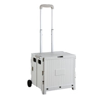 Portable Folding Shopping Cart with Lid, 45L Collapsible Utility Cart for Groceries, Camping, and Travel