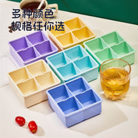 Press-Type Square Ice Cube Tray with Lid, Food-Grade Silicone, Large Capacity for Home Use