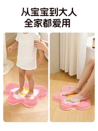 Silicone Shower Foot Scrubber Mat with Suction Cups for Exfoliating, Cleaning, and Massaging
