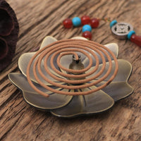 Japanese Zen Cherry Blossom Incense Burner Plate with Alloy Holder for Stick Incense