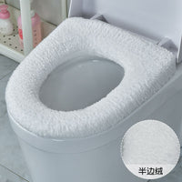 Plush Toilet Seat Cover Warm Thickened Universal Toilet Cushion for Winter